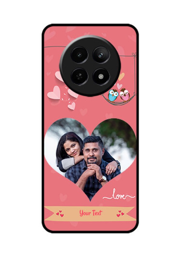 Realme Narzo 70X 5G Custom Glass Phone Case - Peach Color Love Design