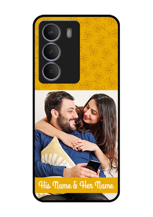 Realme Narzo 80 Lite Custom Glass Phone Case - Yellow Floral Design