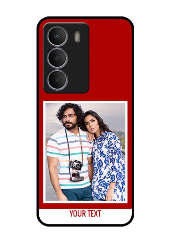 Realme Narzo 80 Lite Custom Glass Phone Case - Red Color Design