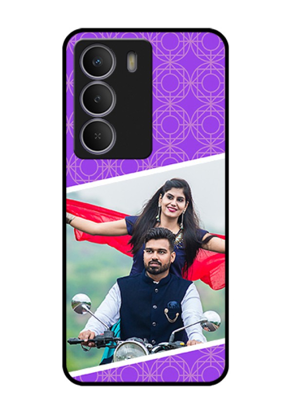 Realme Narzo 80 Lite Custom Glass Phone Case - Violet Color Pattern Design