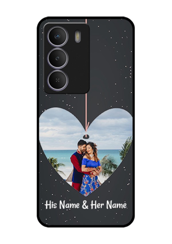 Realme Narzo 80 Lite Custom Glass Phone Case - Hanging Heart Design