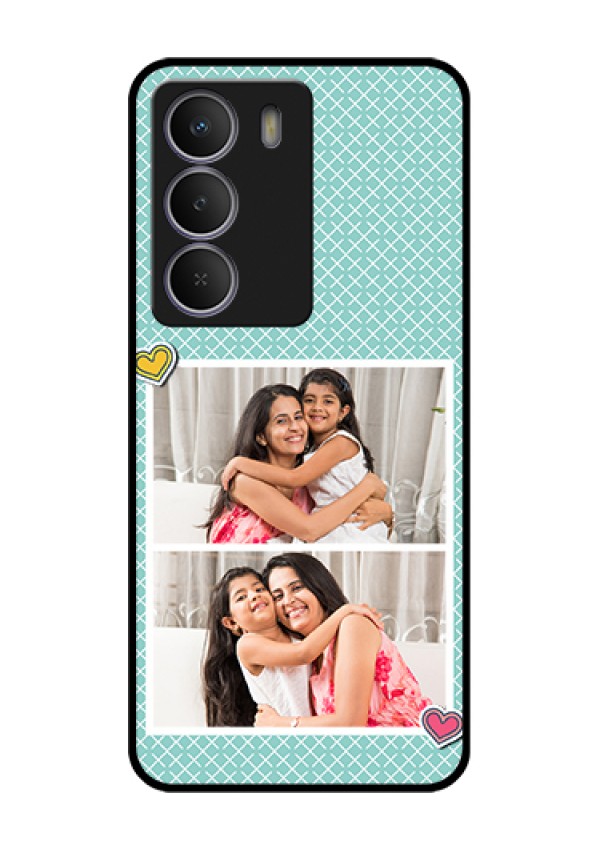 Realme Narzo 80 Lite Custom Glass Phone Case - 2 Image Holder With Pattern Design