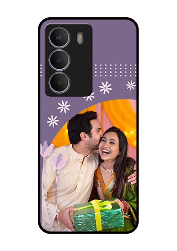 Realme Narzo 80 Lite Custom Glass Phone Case - Lavender Flowers Design