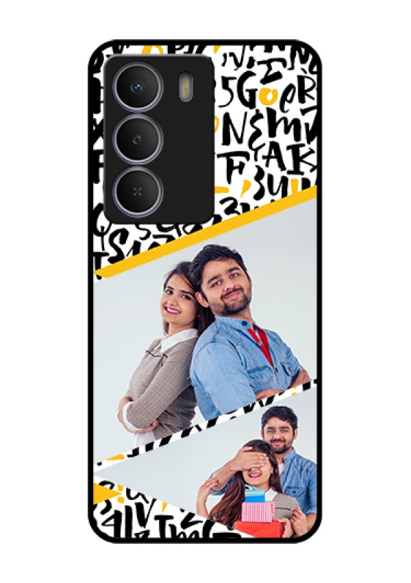 Realme Narzo 80 Lite Custom Glass Phone Case - Letters Pattern Design