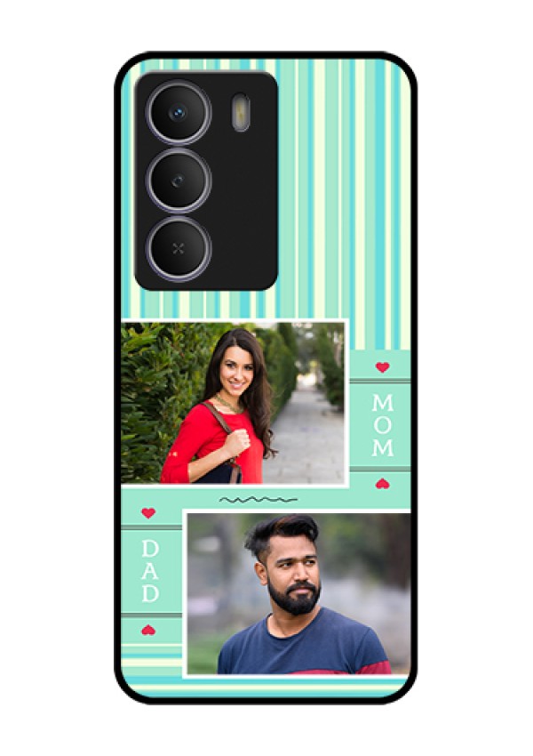 Realme Narzo 80 Lite Custom Glass Phone Case - Mom & Dad Pic Design