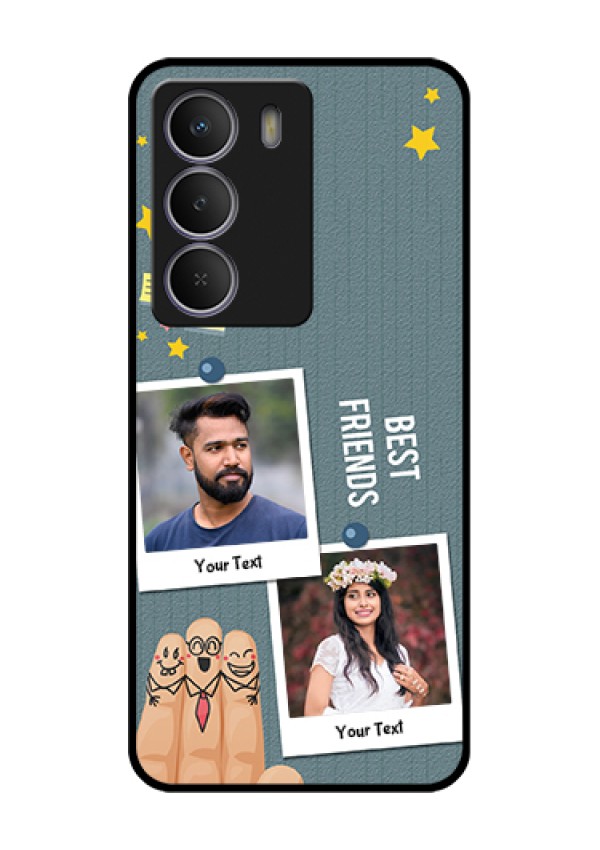Realme Narzo 80 Lite Custom Glass Phone Case - Sticky Frames And Friendship Design
