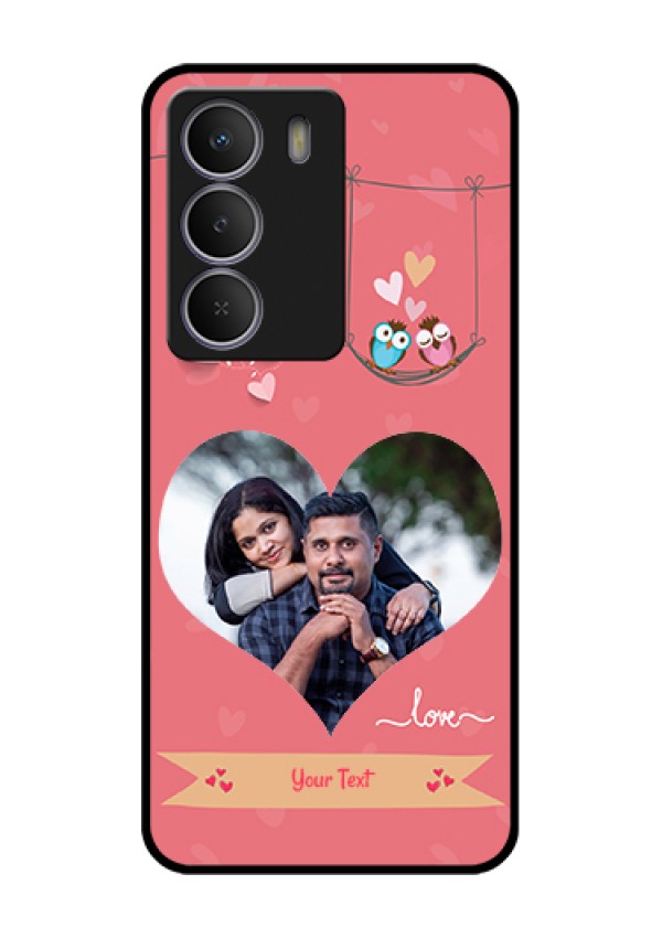 Realme Narzo 80 Lite Custom Glass Phone Case - Peach Color Love Design