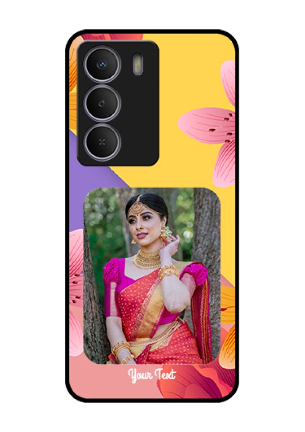 Realme Narzo 80 Lite Custom Glass Phone Case - 3 Image With Vintage Floral Design