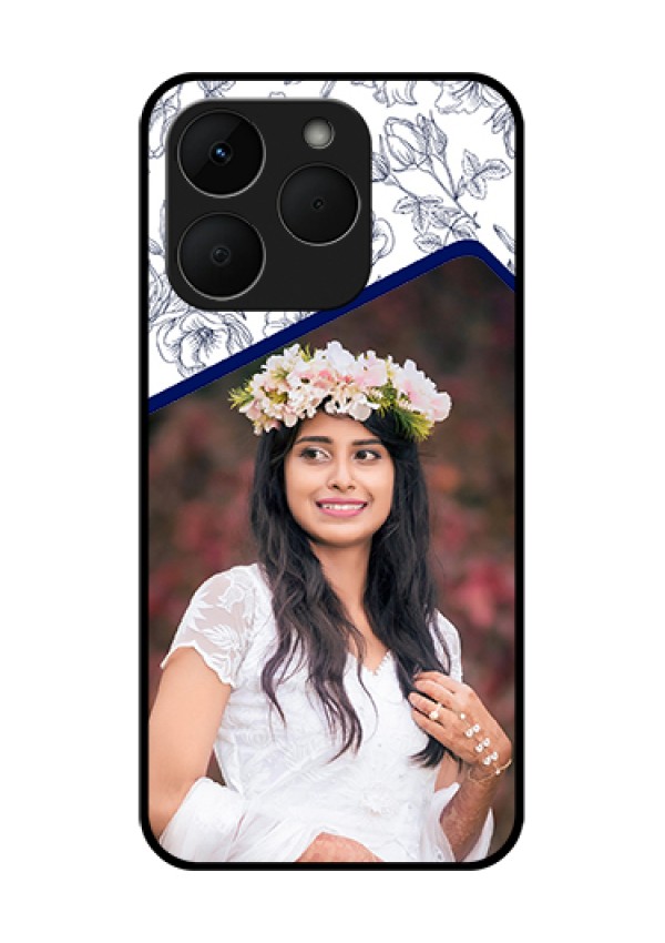 Realme Narzo 90 5G Custom Glass Phone Case - Classy Floral Design