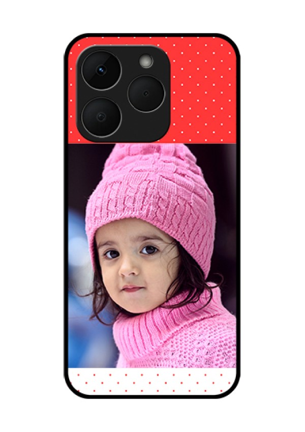 Realme Narzo 90 5G Custom Glass Phone Case - Red Pattern Design