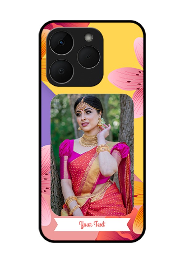 Realme Narzo 90 5G Custom Glass Phone Case - 3 Image With Vintage Floral Design