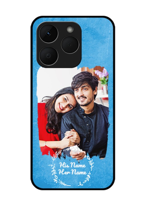 Realme Narzo 90 5G Custom Glass Phone Case - Blue Color Vintage Design