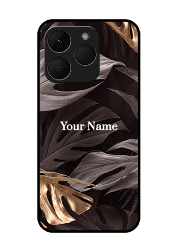 Realme Narzo 90 5G Custom Glass Phone Case - Wild Leaves Digital Paint Design