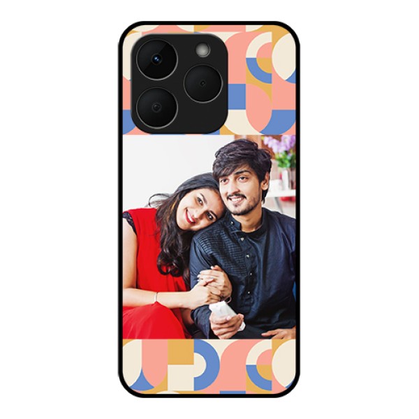 Realme Narzo 90 5G Custom Glass Phone Case - Semi - Circle Maze Pattern Design