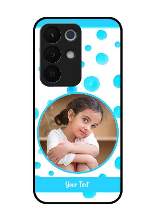 Realme Narzo 90X 5G Custom Glass Phone Case - Blue Bubbles Pattern Design