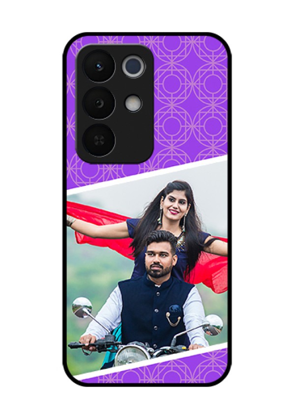 Realme Narzo 90X 5G Custom Glass Phone Case - Violet Color Pattern Design