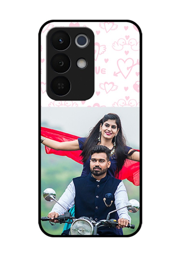 Realme Narzo 90X 5G Custom Glass Phone Case - Pink Flying Heart Design