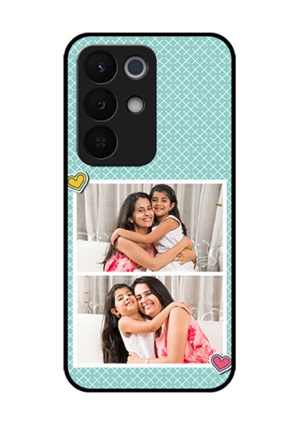 Realme Narzo 90X 5G Custom Glass Phone Case - 2 Image Holder With Pattern Design