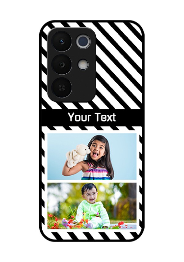Realme Narzo 90X 5G Custom Glass Phone Case - Black And White Stripes Design