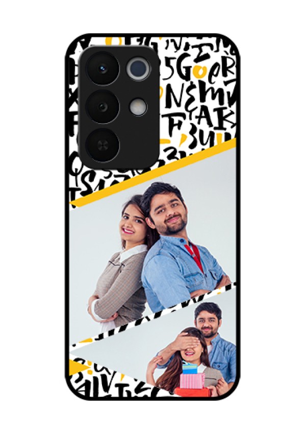 Realme Narzo 90X 5G Custom Glass Phone Case - Letters Pattern Design