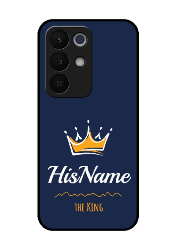 Realme Narzo 90X 5G Custom Glass Phone Case - King With Name Design
