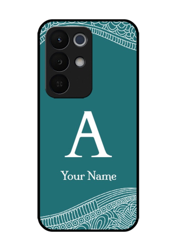 Realme Narzo 90X 5G Custom Glass Phone Case - Line Art Pattern With Custom Name Design