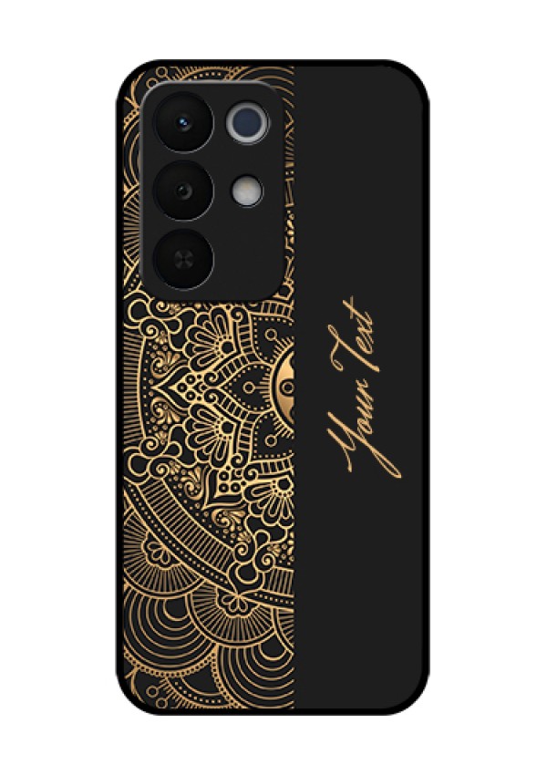 Realme Narzo 90X 5G Custom Glass Phone Case - Mandala Art With Custom Text Design