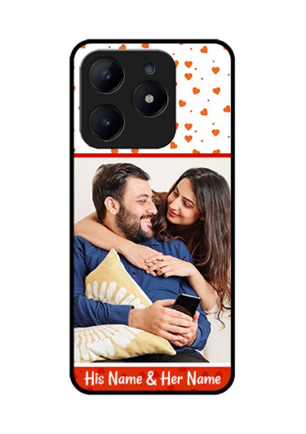 Realme Narzo N63 Custom Glass Phone CaseOrange Love Symbol Design