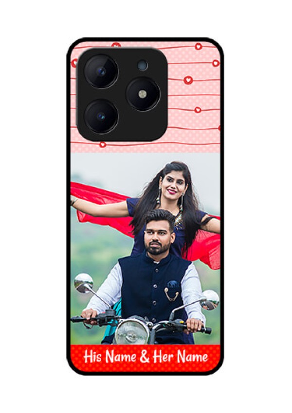 Realme Narzo N63 Custom Glass Phone CaseRed Pattern Case Design