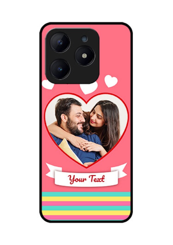 Realme Narzo N63 Custom Glass Phone CaseLove Shapes Doodle Design