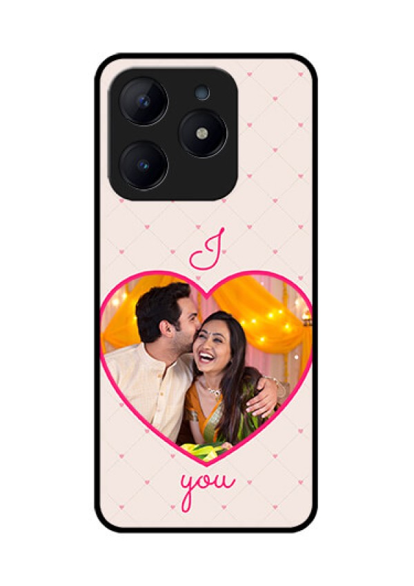 Realme Narzo N63 Custom Glass Phone CaseHeart Shape Design
