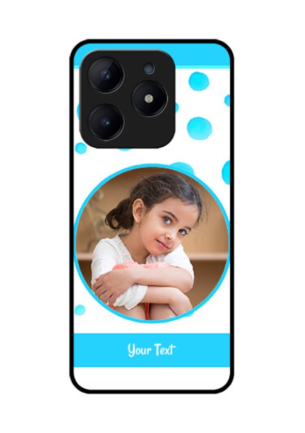 Realme Narzo N63 Custom Glass Phone CaseBlue Bubbles Pattern Design