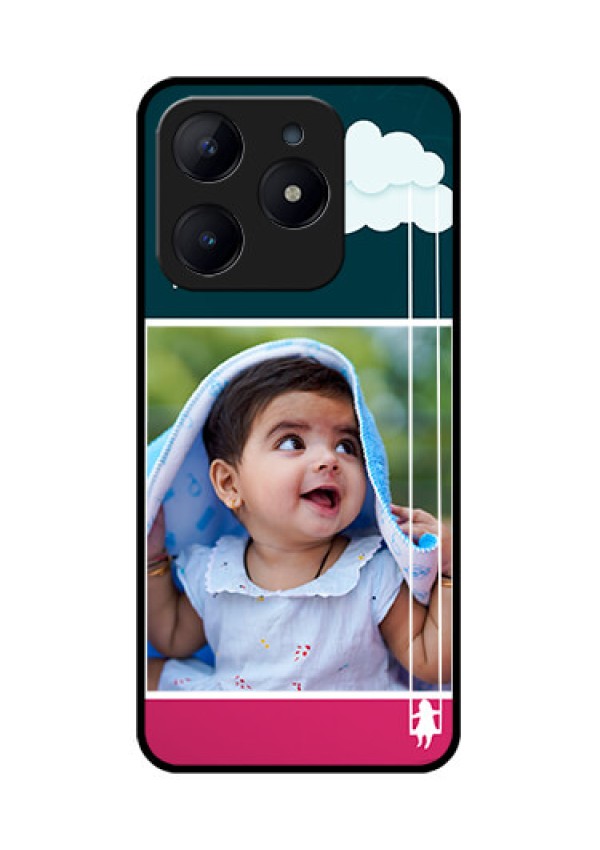 Realme Narzo N63 Custom Glass Phone CaseCute Girl With Cloud Design