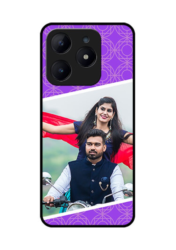 Realme Narzo N63 Custom Glass Phone CaseViolet Color Pattern Design