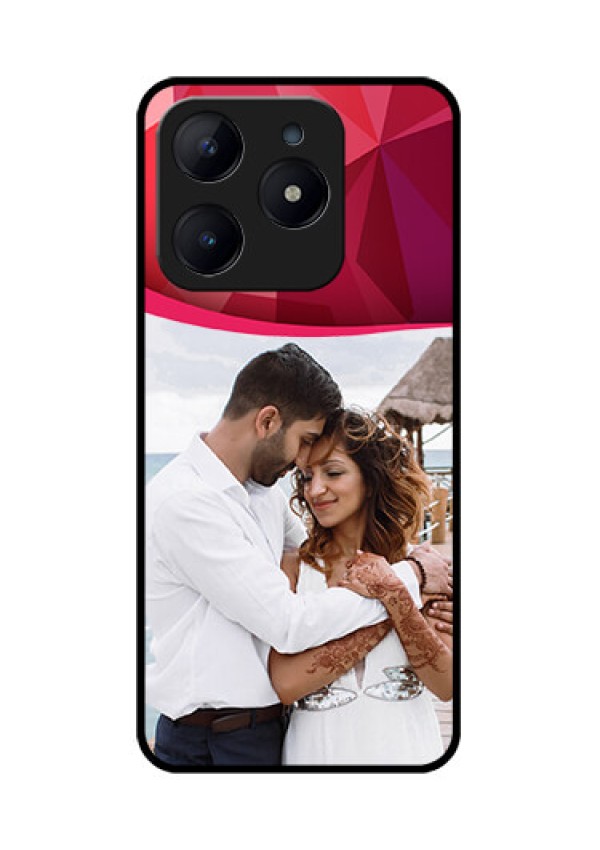 Realme Narzo N63 Custom Glass Phone CaseRed Abstract Design