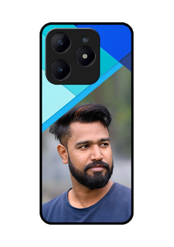 Realme Narzo N63 Custom Glass Phone CaseBlue Pattern Design