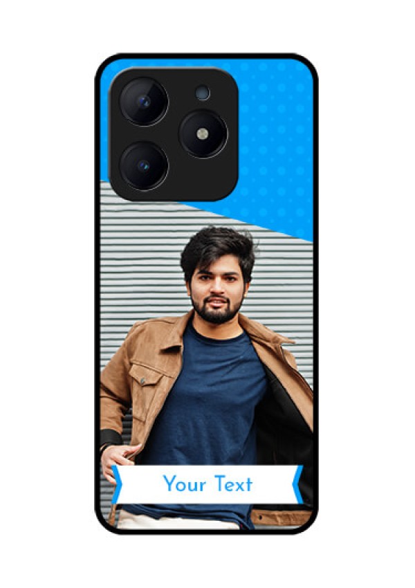 Realme Narzo N63 Custom Glass Phone CaseSimple Blue Color Design