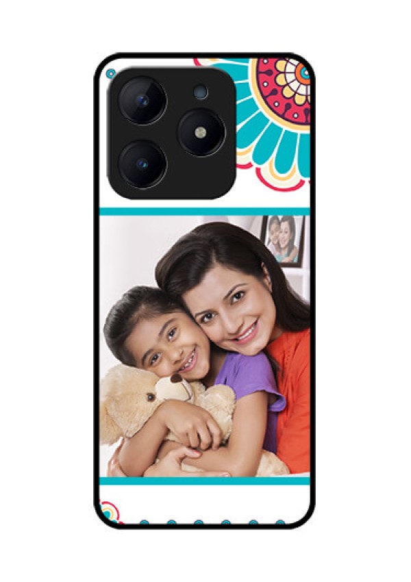 Realme Narzo N63 Custom Glass Phone CaseFlower Design