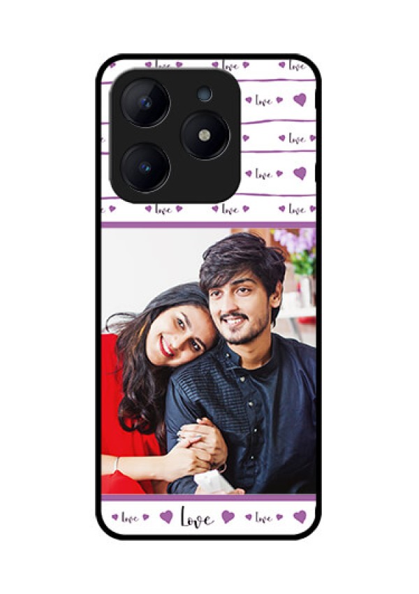 Realme Narzo N63 Custom Glass Phone CaseCouples Heart Design