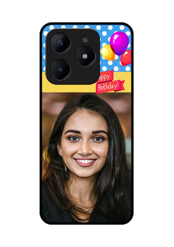 Realme Narzo N63 Custom Glass Phone CaseHappy Birthday Design