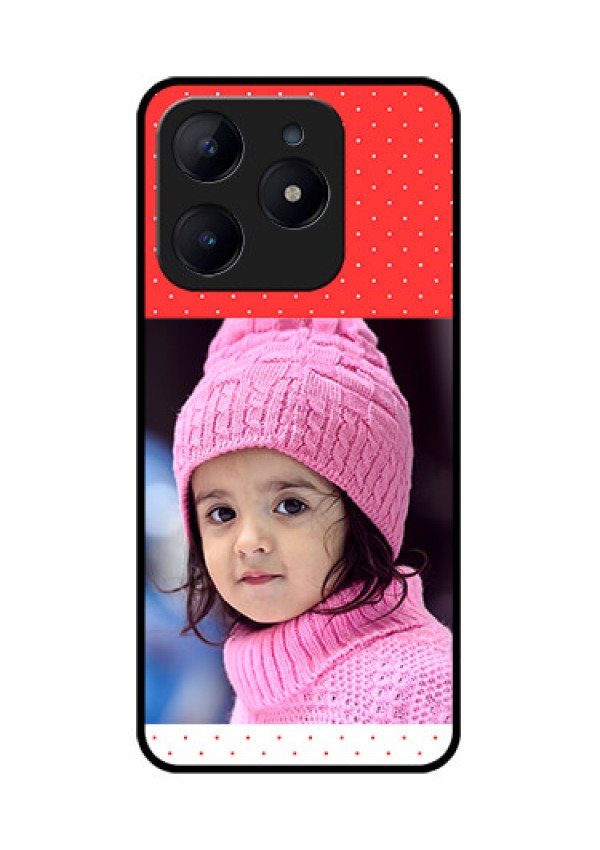 Realme Narzo N63 Custom Glass Phone CaseRed Pattern Design