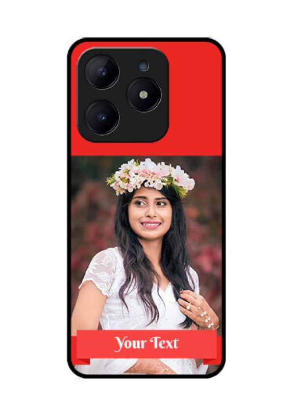 Realme Narzo N63 Custom Glass Phone CaseSimple Red Color Design