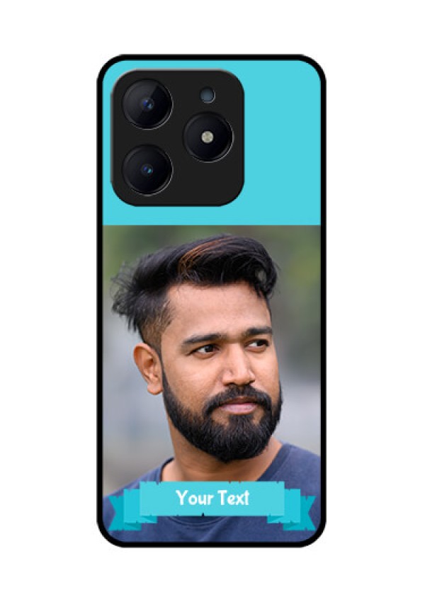 Realme Narzo N63 Custom Glass Phone CaseBlue Color Design