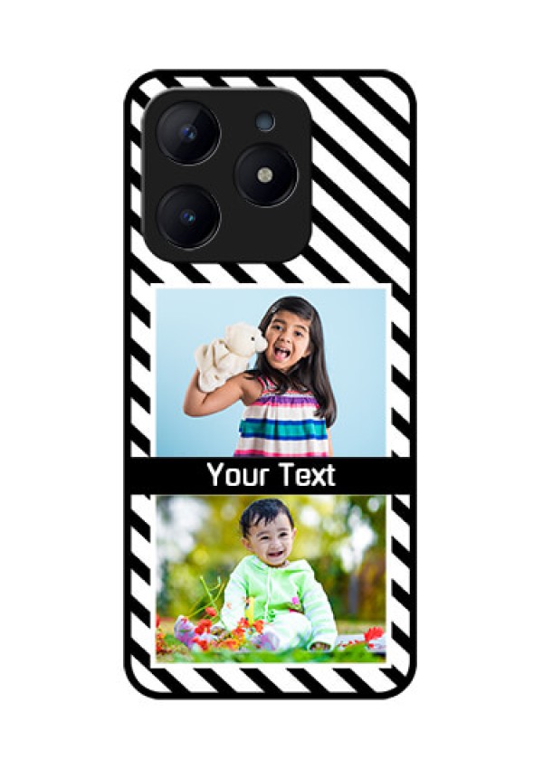 Realme Narzo N63 Custom Glass Phone CaseBlack And White Stripes Design