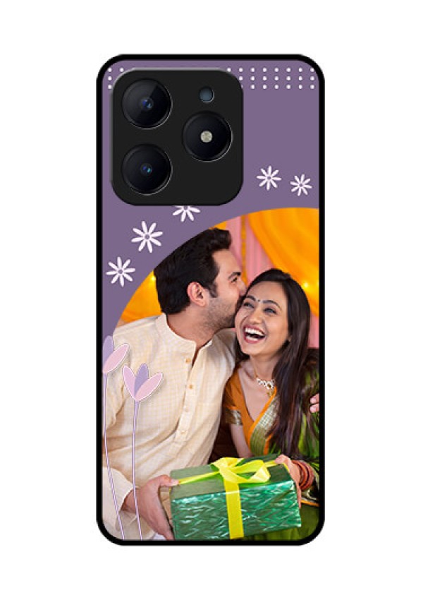 Realme Narzo N63 Custom Glass Phone CaseLavender Flowers Design