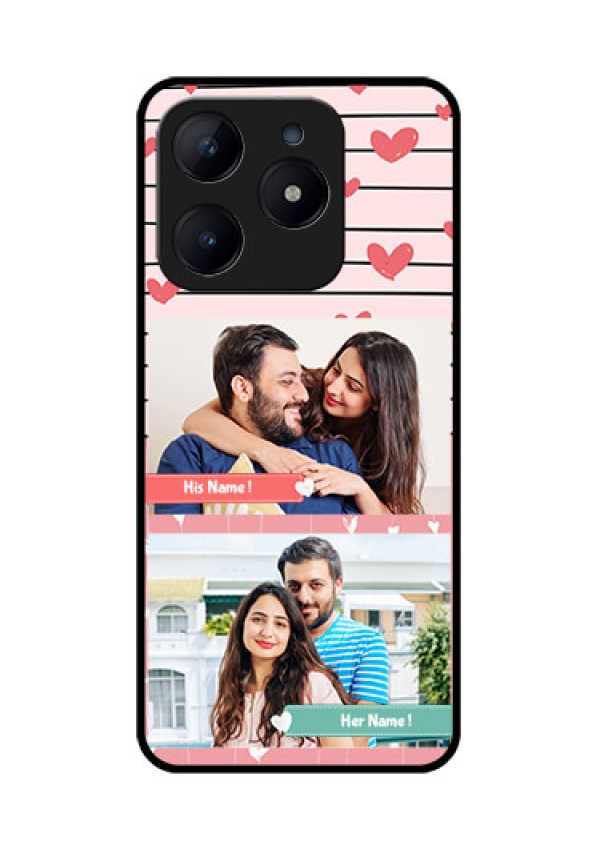 Realme Narzo N63 Custom Glass Phone CasePhoto With Heart Design