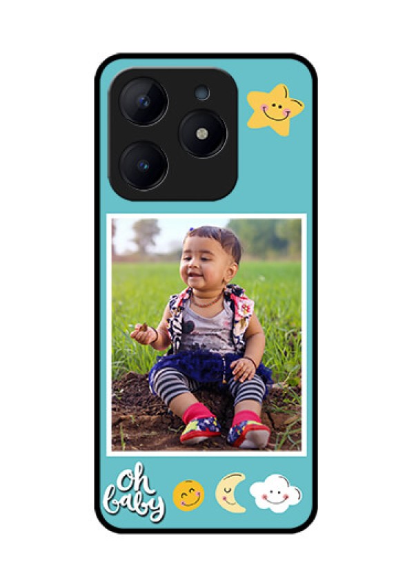 Realme Narzo N63 Custom Glass Phone CaseSmiley Kids Stars Design
