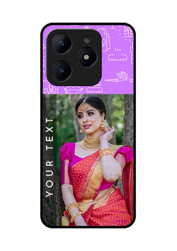 Realme Narzo N63 Custom Glass Phone CaseBirthday Icons Design