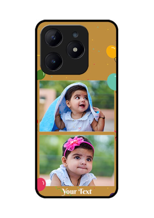 Realme Narzo N63 Custom Glass Phone CaseImage Holder With Birthday Celebrations Design