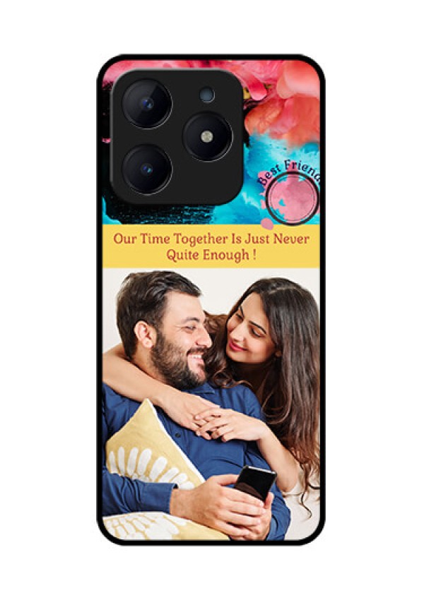 Realme Narzo N63 Custom Glass Phone CaseQuote With Acrylic Painting Design